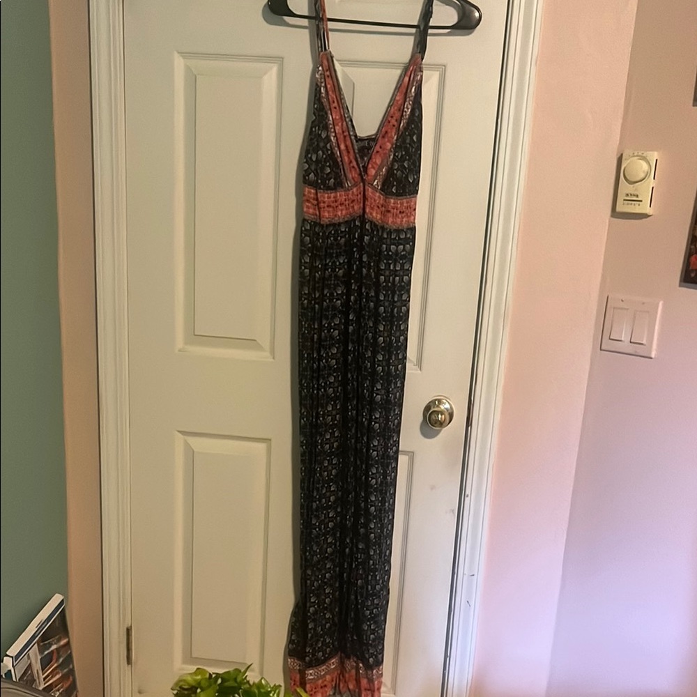 Elegant Black and Pink Maxi Dress
